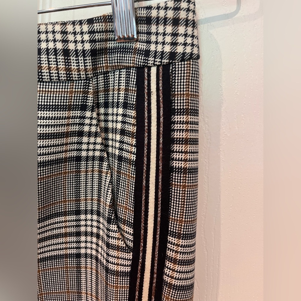 Tristan Plaid Pants with gold and black striping